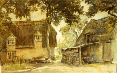Blacksmith's cottage and barn - Lilian Goodchild art